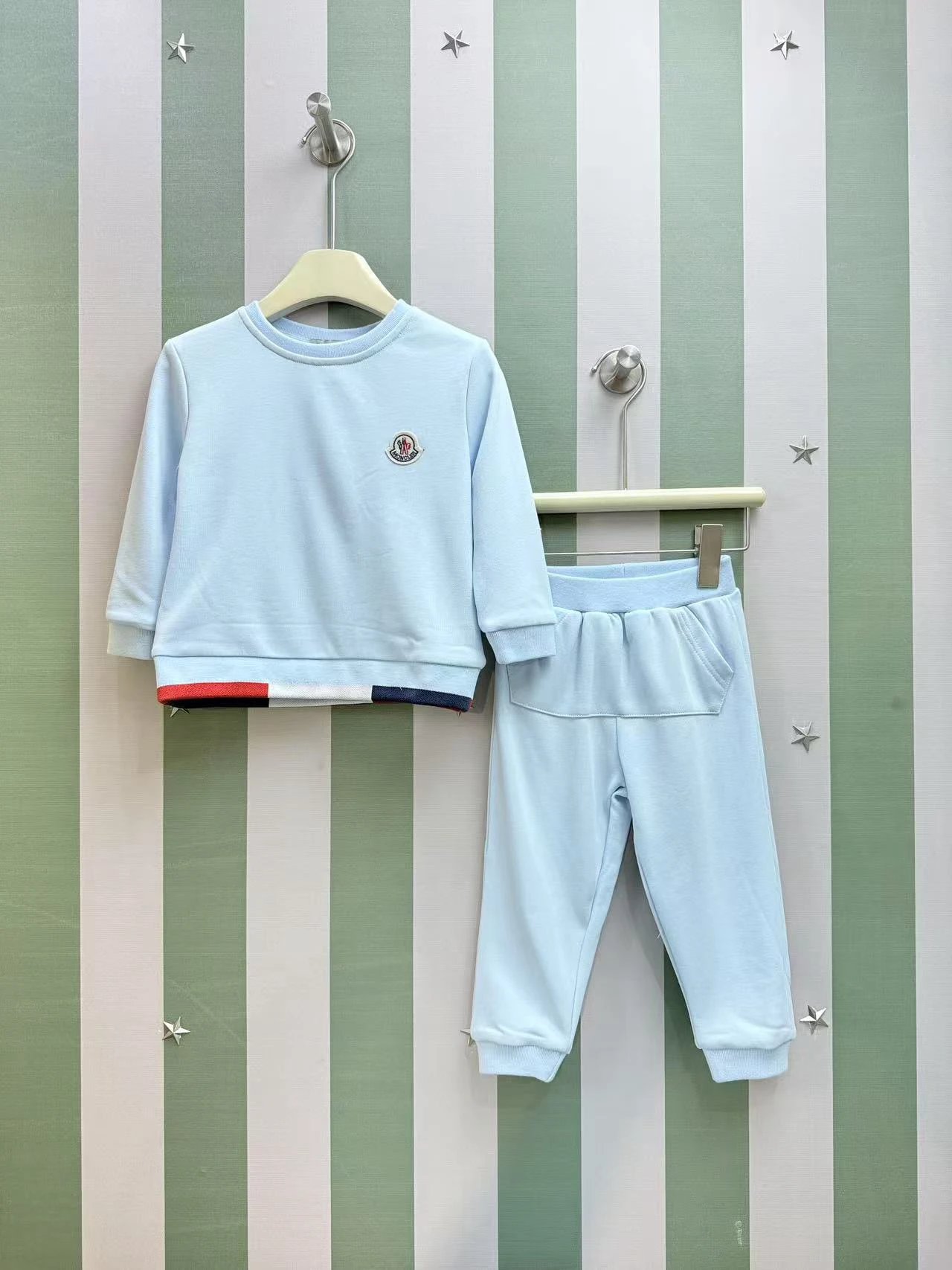 Kid Moncler Light Blue Kids' Tracksuit Set