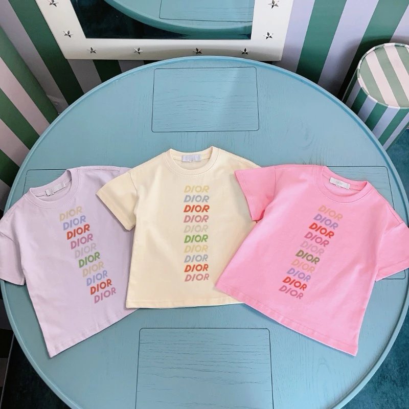 Kid Dior Pastel Color Short Sleeve T-Shirt