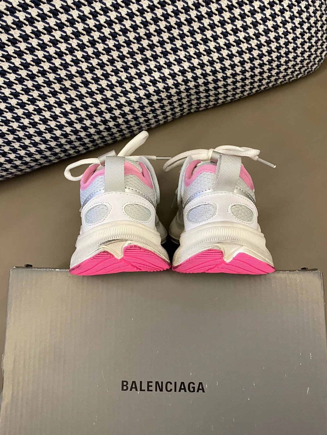 Balenciaga Track Sneakers Silver Pink Chunky Sneakers - 9