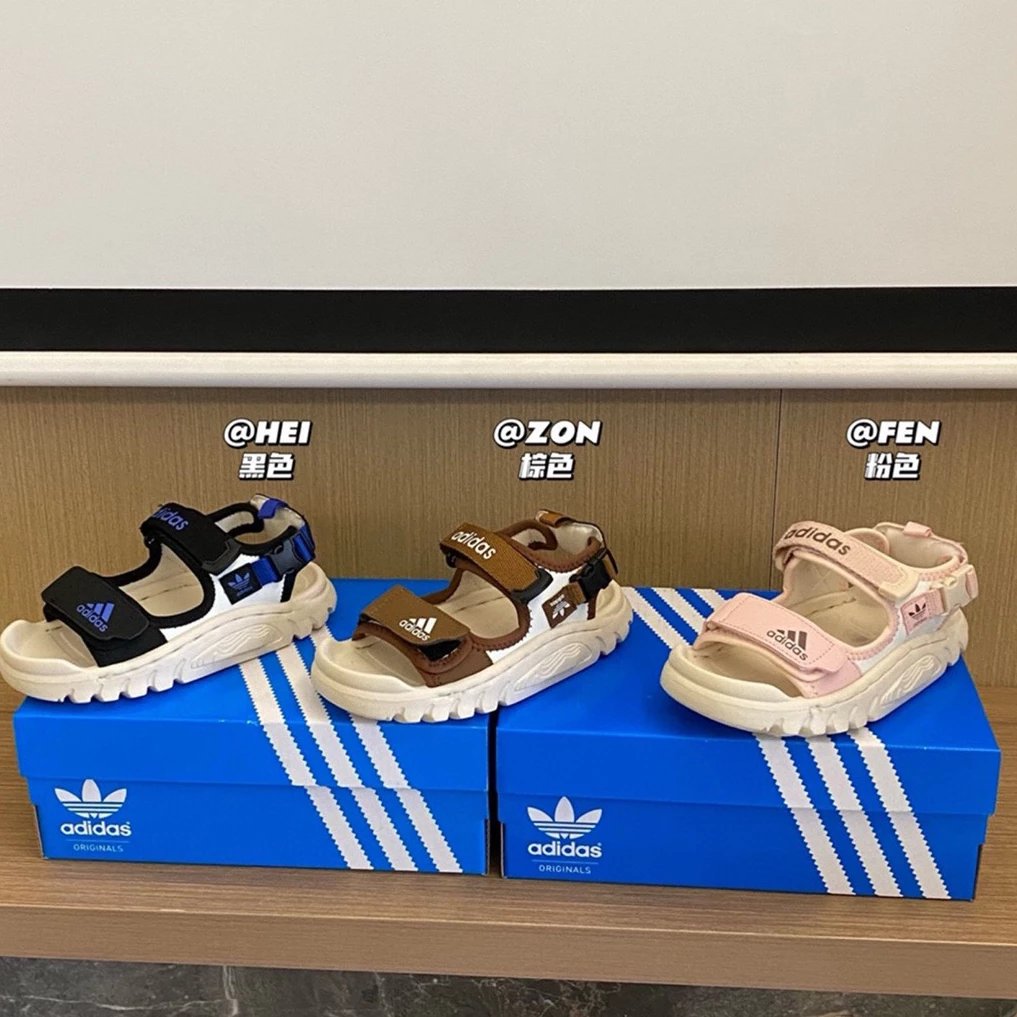 Kid Adidas Black Brown Pink Sandals