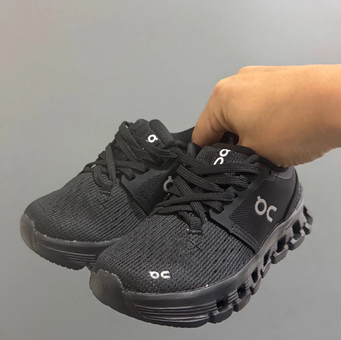 On Cloud X Black Knit Running Shoes