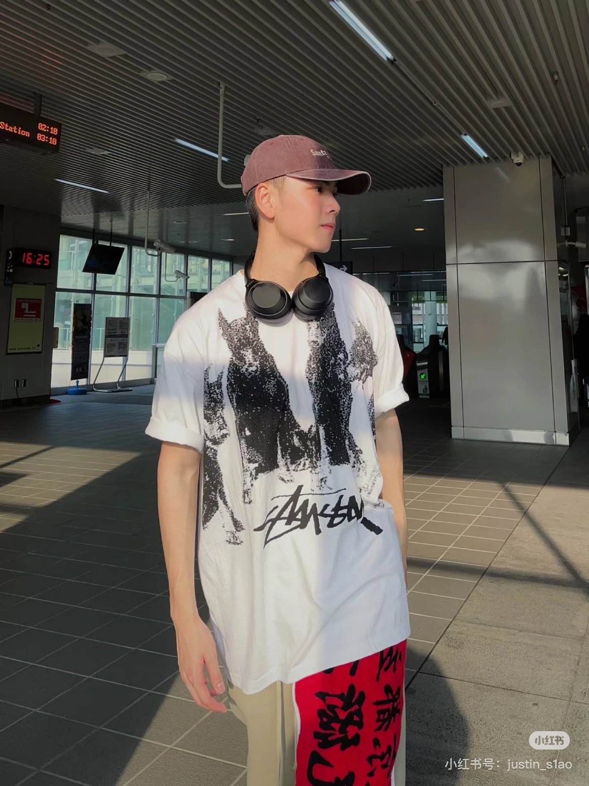Very top 260g double yarn mottled Doberman couple short sleeved shirt