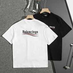 thumbnail for In stock! Spring/Summer Paris Home BLACG Wave Letter Embroidered Logo Short-Sleeve T-shirt