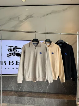 thumbnail for 高版本BBR秋冬最新爆款经典440克战马小标刺绣logo高领套头半拉链针织卫衣