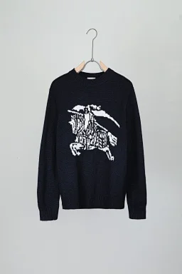 thumbnail for 鼎级版本BBR巴宝家胸口经典提花战马图案羊毛混纺针织圆领套头毛衣