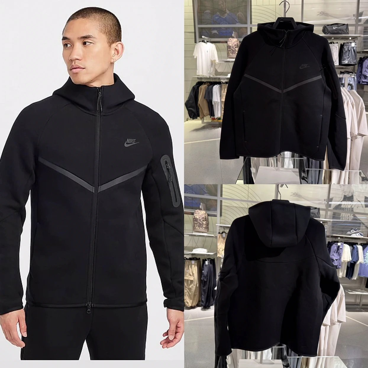 Nike/Nike Windrunner TECH Classic Small Label Logo Men's Athletic Casual Warm Knit Everyday Hundred Hooded Jacket HV0950-063-010