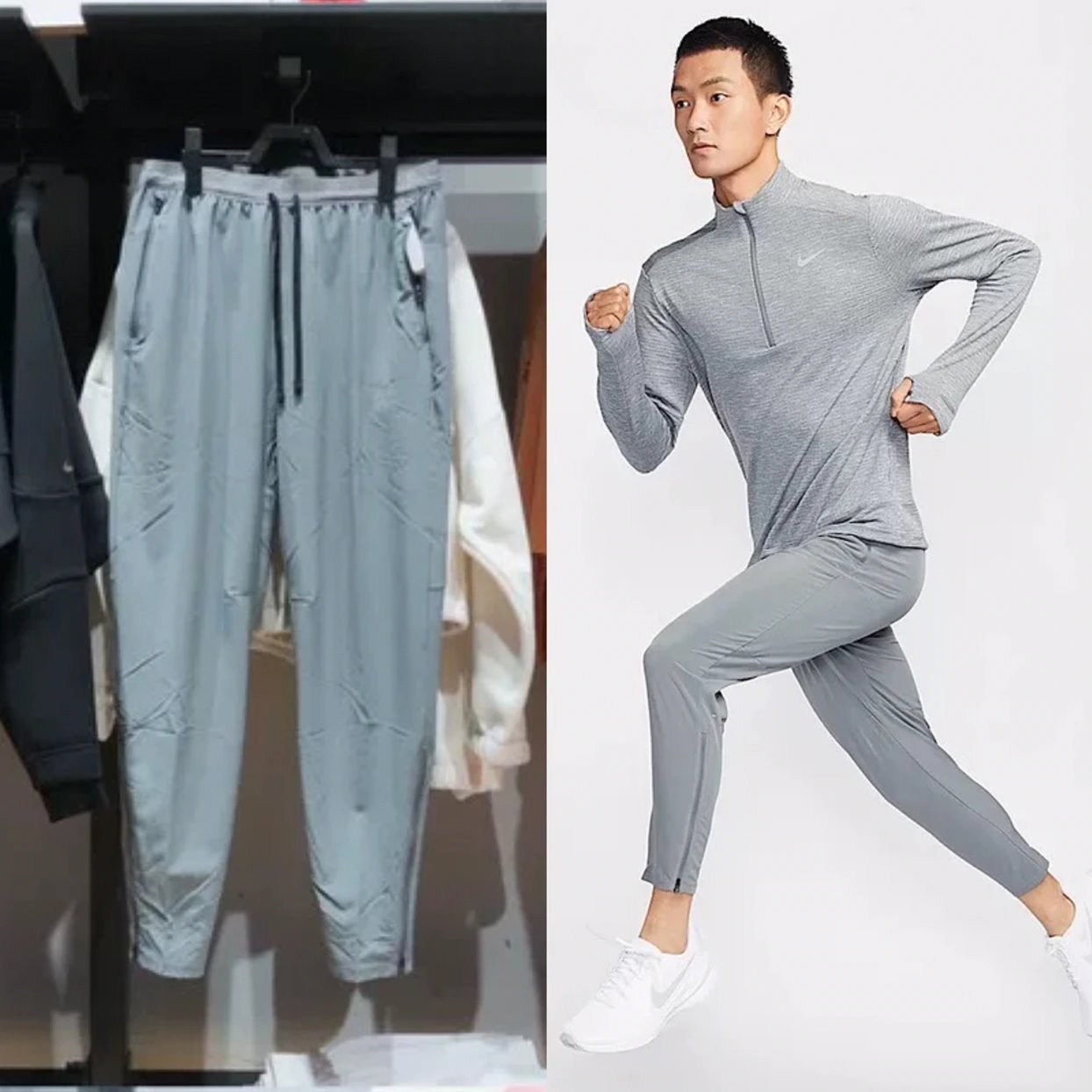 Nike耐克 经典小钩子Logo男子速干梭织跑步长裤夏季运动薄款健身训练反光小脚束口收腿长裤STRIDE HV4545-084