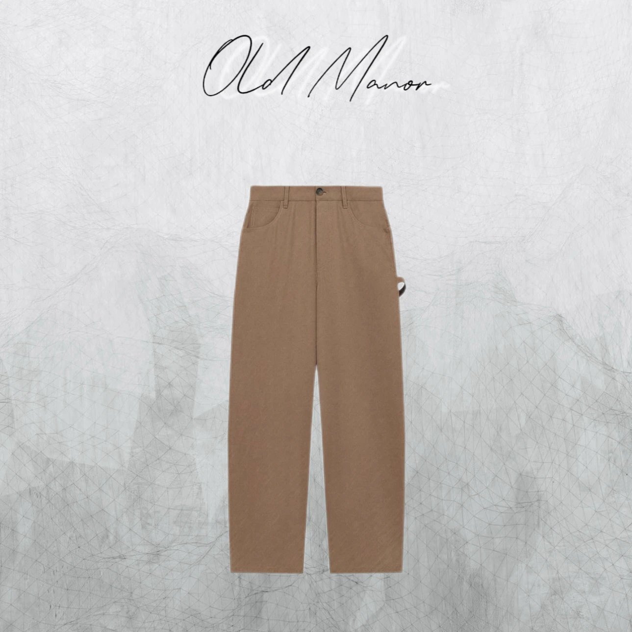 Old Manor Linen Light Brown Cotton Twill Casual Pants