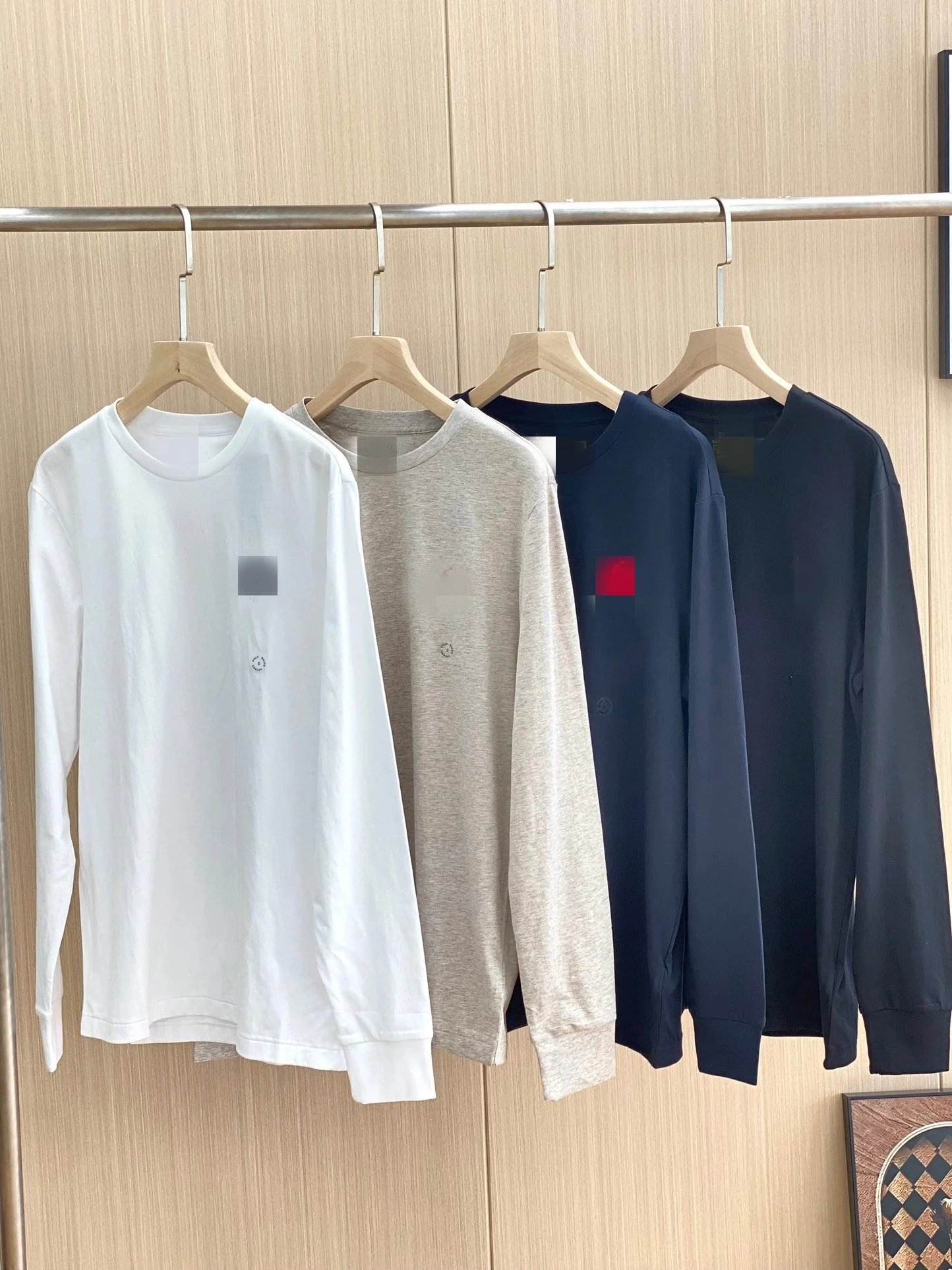 RL4 colorclassical long sleeved cotton T-shirt and women four-color classic long sleeved pure cotton T-shirt (AXY) A4517