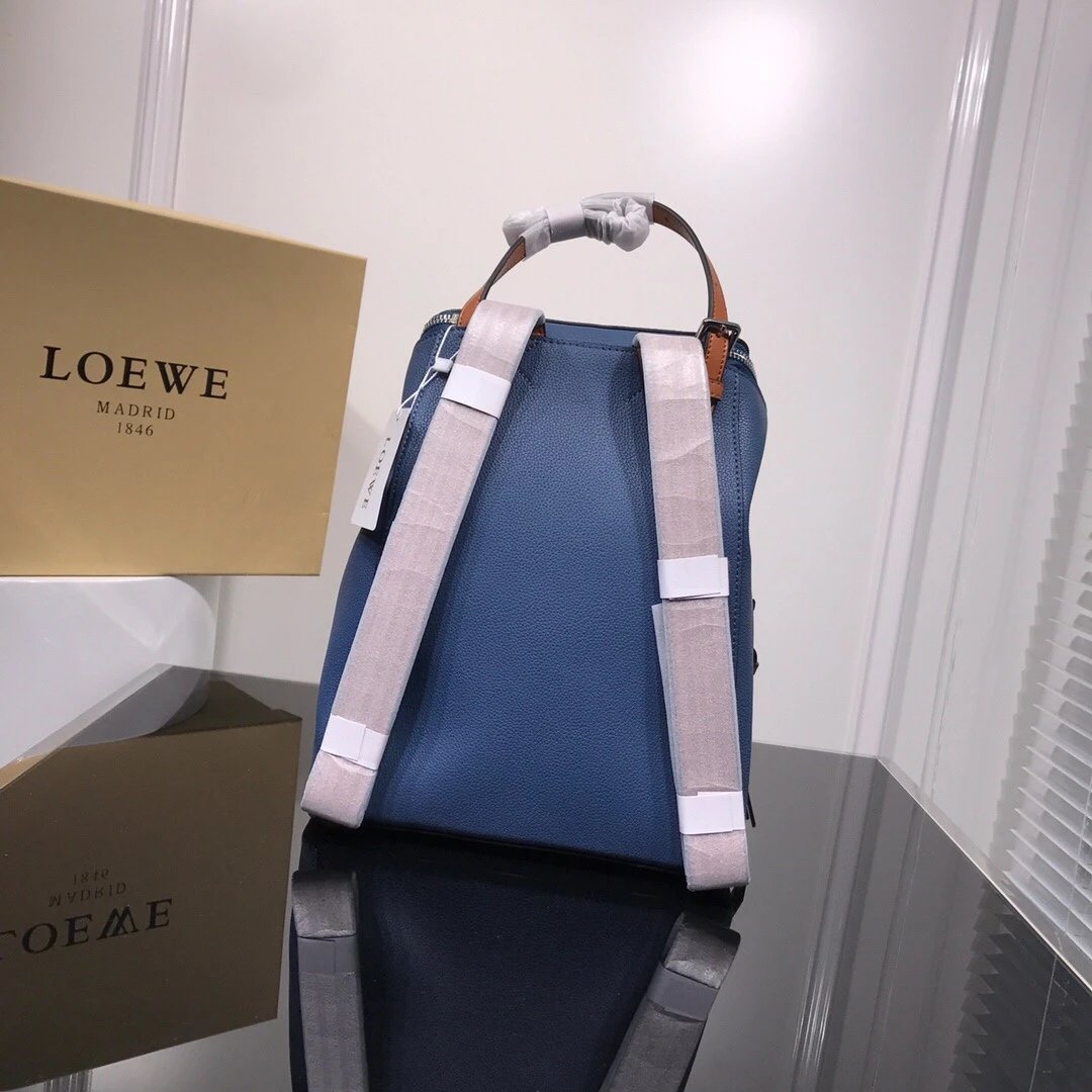 2021罗家女士背包Goya small backpack 新款双肩包女休闲旅行背包拼色小牛皮女包 2