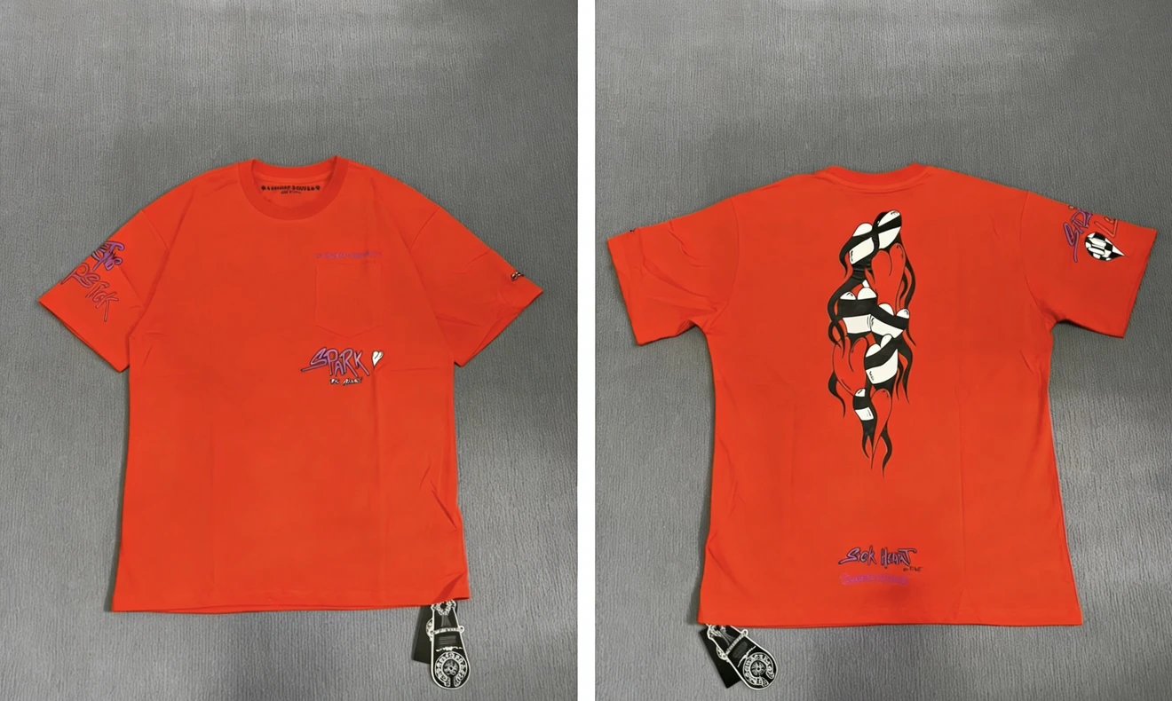 CH 2024 spring and summer explosion short-sleeved T-shirt Mattyboy graffiti flame love men and women trend