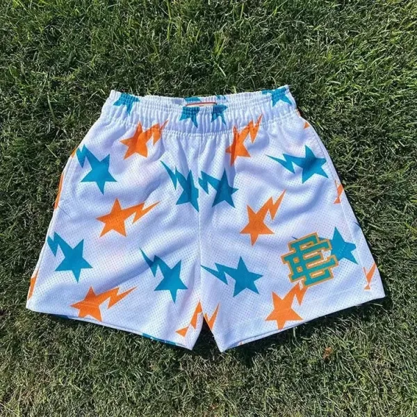 Bape Sta Star Print Mesh Shorts White - 1