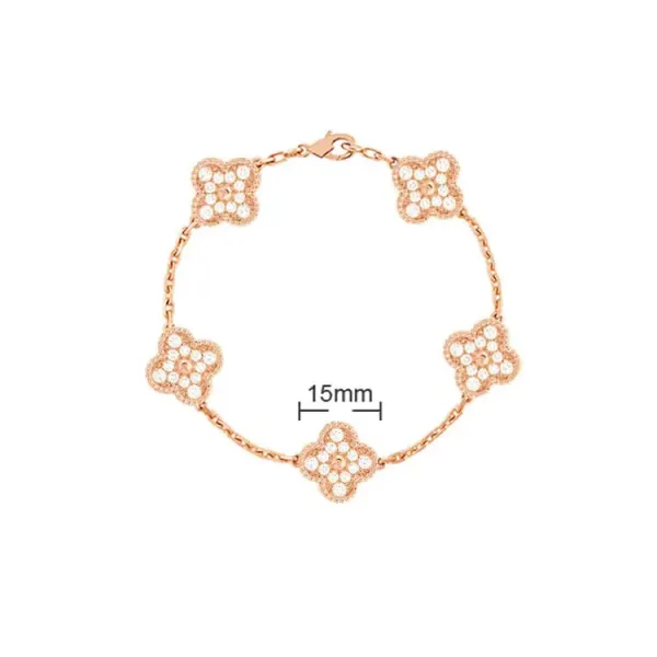 Van Cleef & Arpels Alhambra Five Motifs Red Coral Bracelet - 14