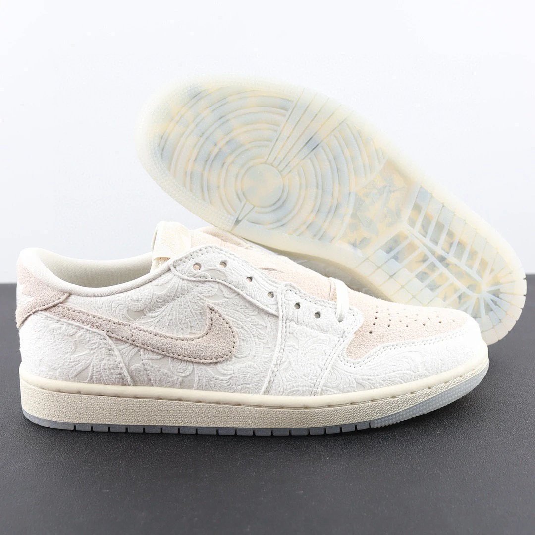 Air Jordan 1 Low Craft Paisley Beige Sneakers Basketball Shoes product detail 2 in Litbuy spreadsheet finds
