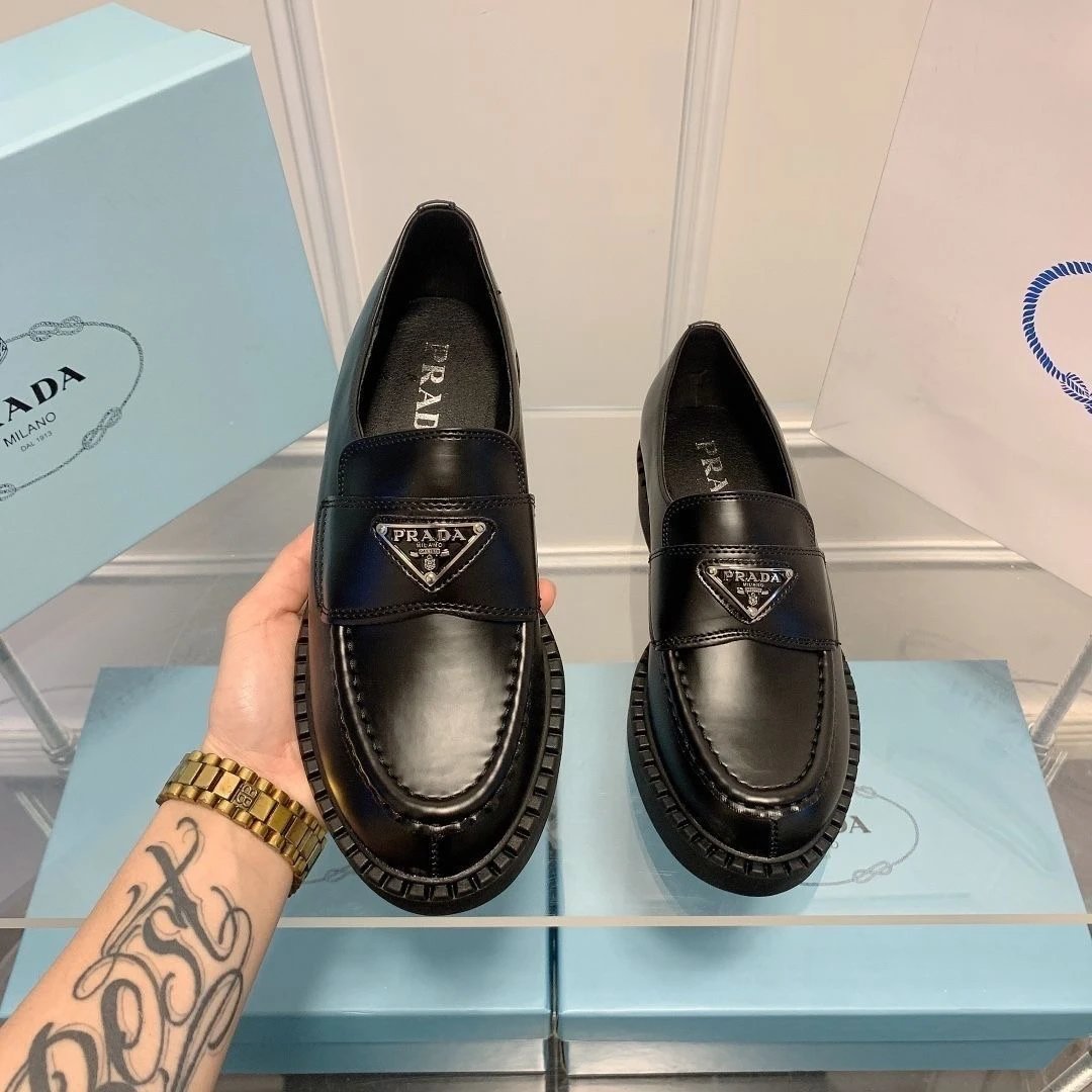 P-Logo Penny Loafers in Genuine Leather