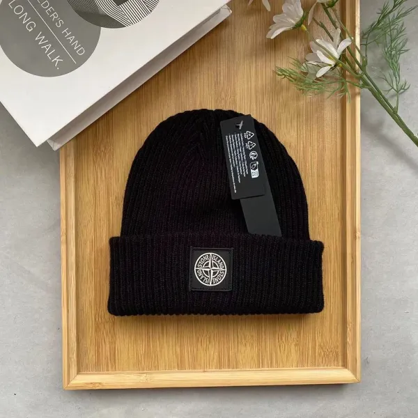 Stone Island Ribbed Beanie Beige Hat - 2