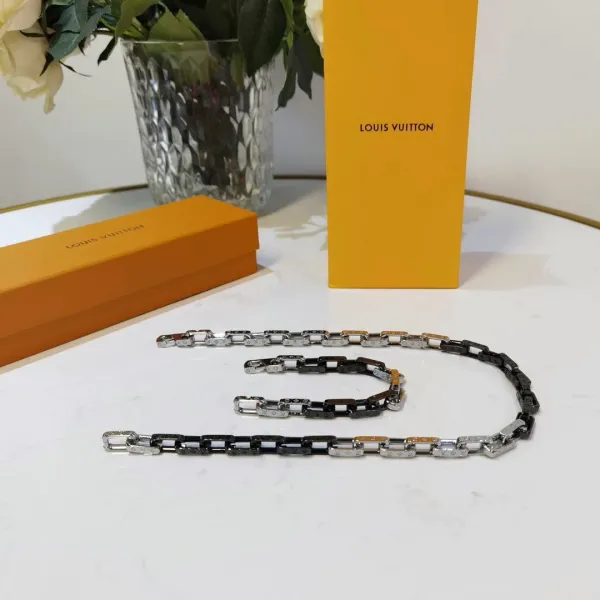 Louis Vuitton Chain Link Bracelet Orange and Black Metal Bracelet - 7