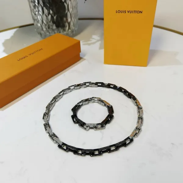 Louis Vuitton Chain Link Bracelet Orange and Black Metal Bracelet - 6