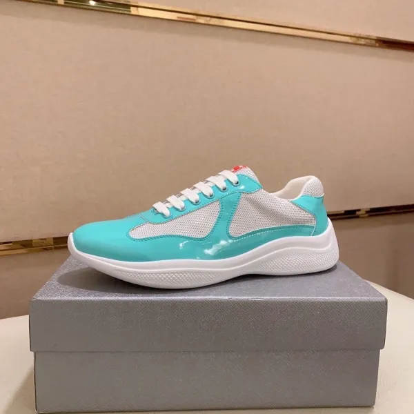 Prada Linea Rossa Nylon Sneakers Turquoise White Sneakers - 1