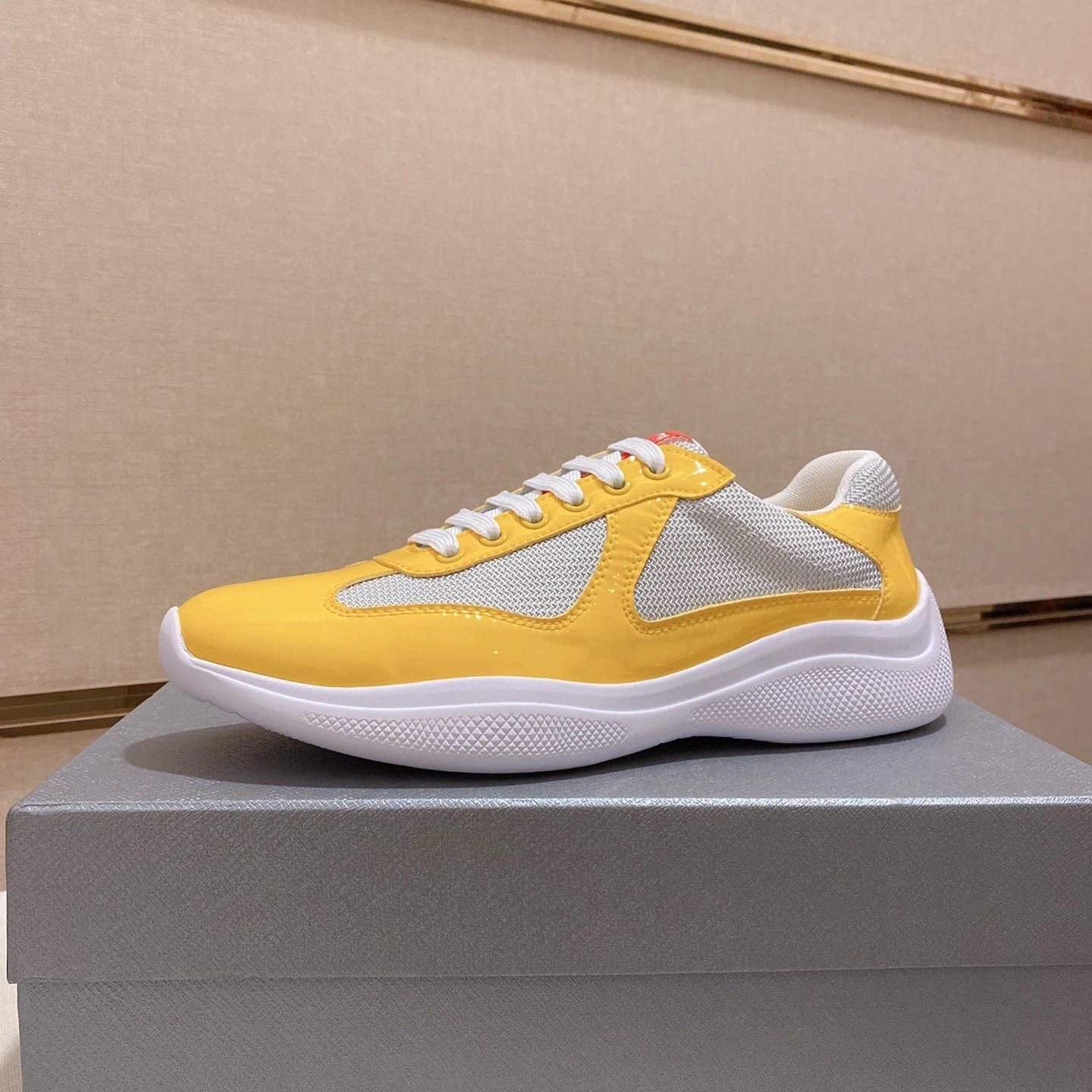 Prada Linea Rossa Ny-1 Yellow Mesh Sneakers - 9
