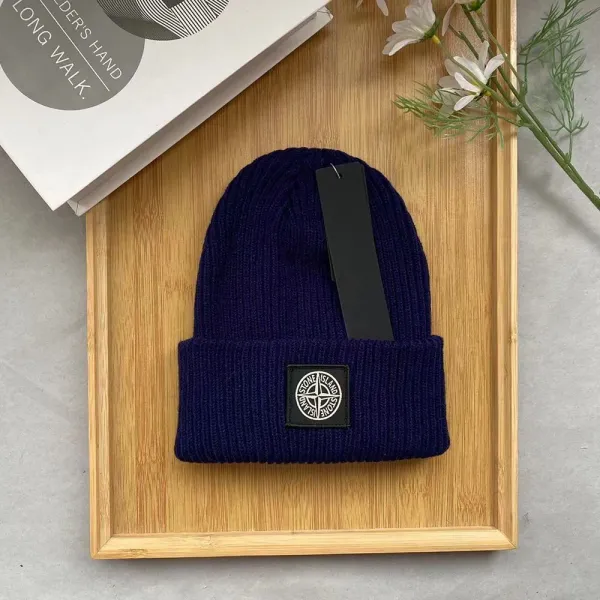 Stone Island Ribbed Beanie Beige Hat - 5