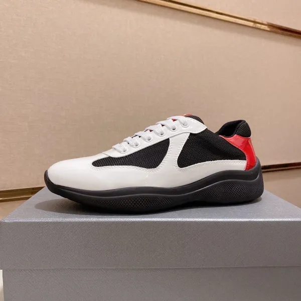 Prada Re-Nylon Runner White Black Red Sneakers - 1
