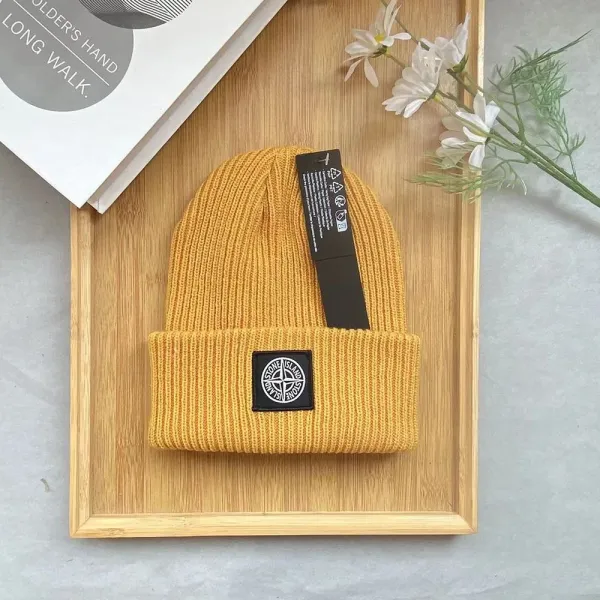 Stone Island Ribbed Beanie Beige Hat - 8