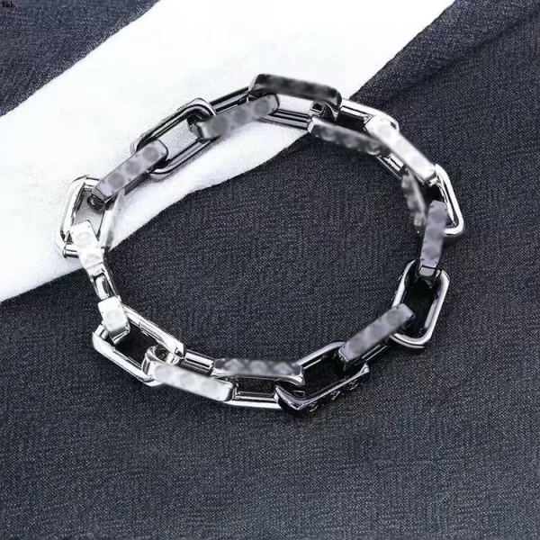 Louis Vuitton Chain Link Bracelet Orange and Black Metal Bracelet - 4
