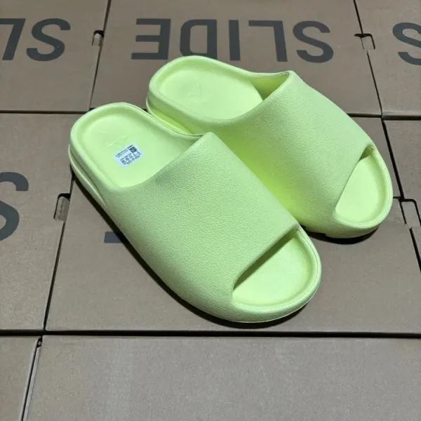 Adidas Yeezy Slide Glow-in-the-Dark Lime Slippers - 1
