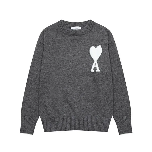 AMI Paris Knitwear de Coeur Heart Logo Crewneck Sweater product detail image 3
