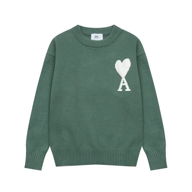 AMI Paris Knitwear de Coeur Heart Logo Crewneck Sweater product detail image 2