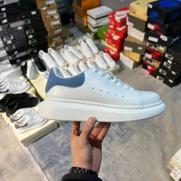 Alexander McQueen Oversized Sneaker Light Blue and Navy Chunky-Sole Sneakers - 1