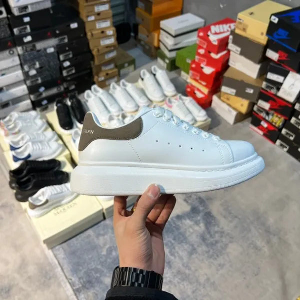 Alexander McQueen Oversized Sneaker White and Taupe Chunky Sneakers - 1