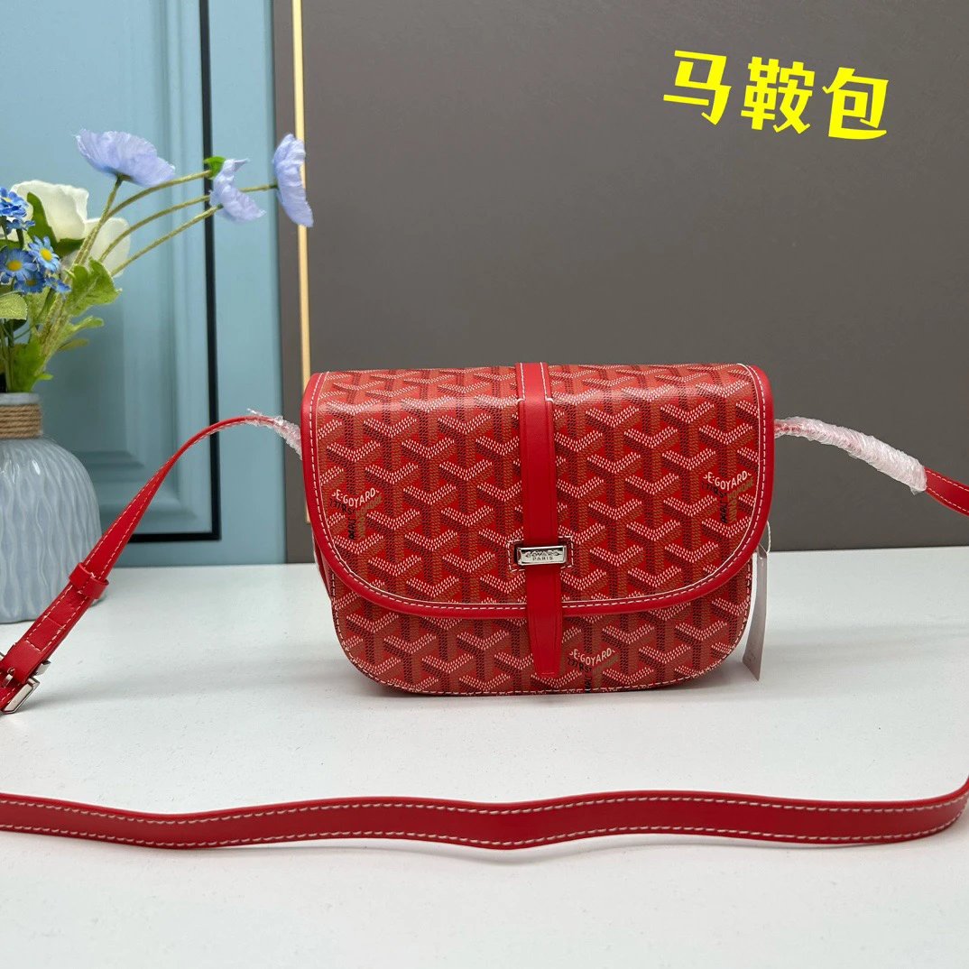 Goyard Saint-Louis PM Black and Tan Crossbody Saddle Bag - 8