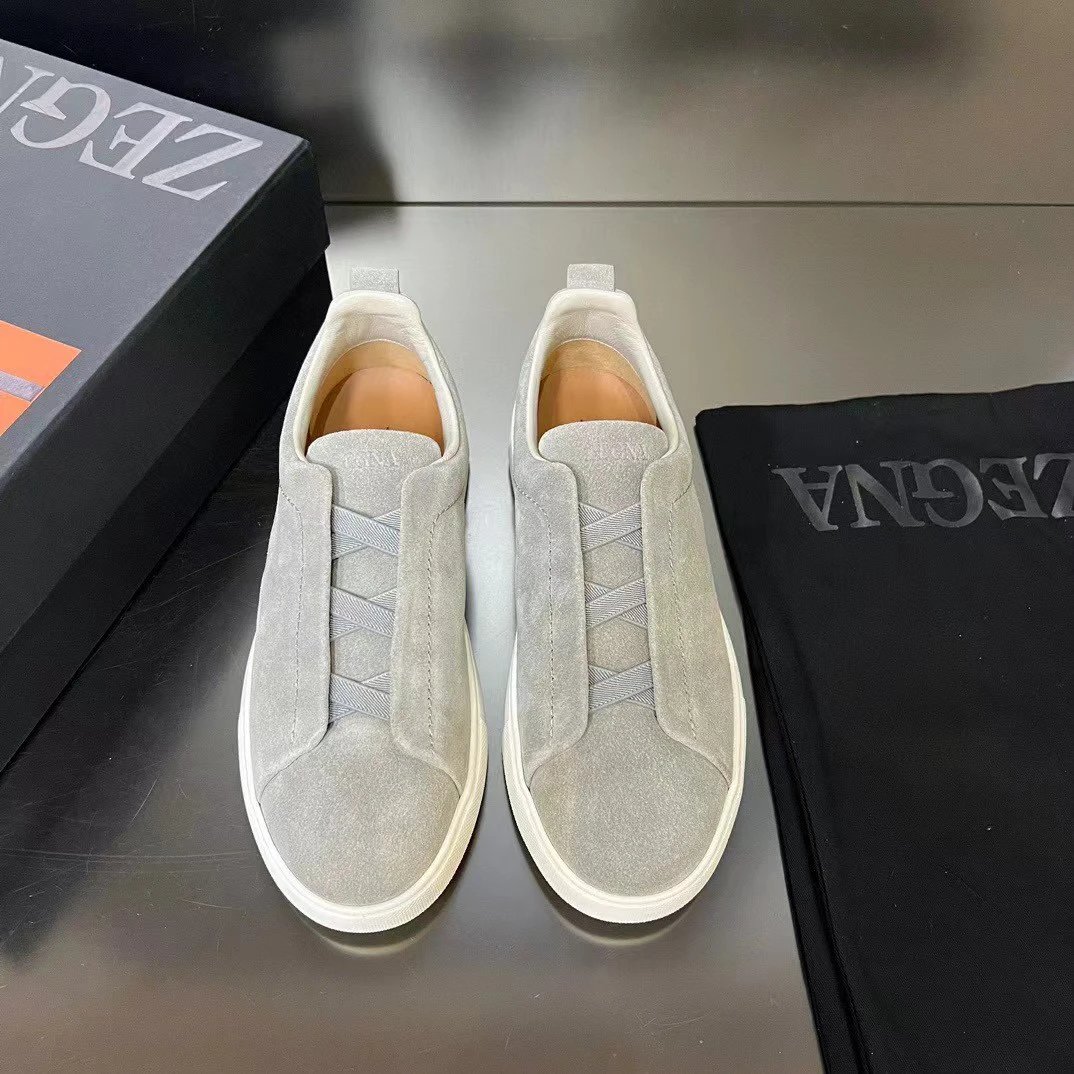 Zegna Suede Slip-On Sneakers