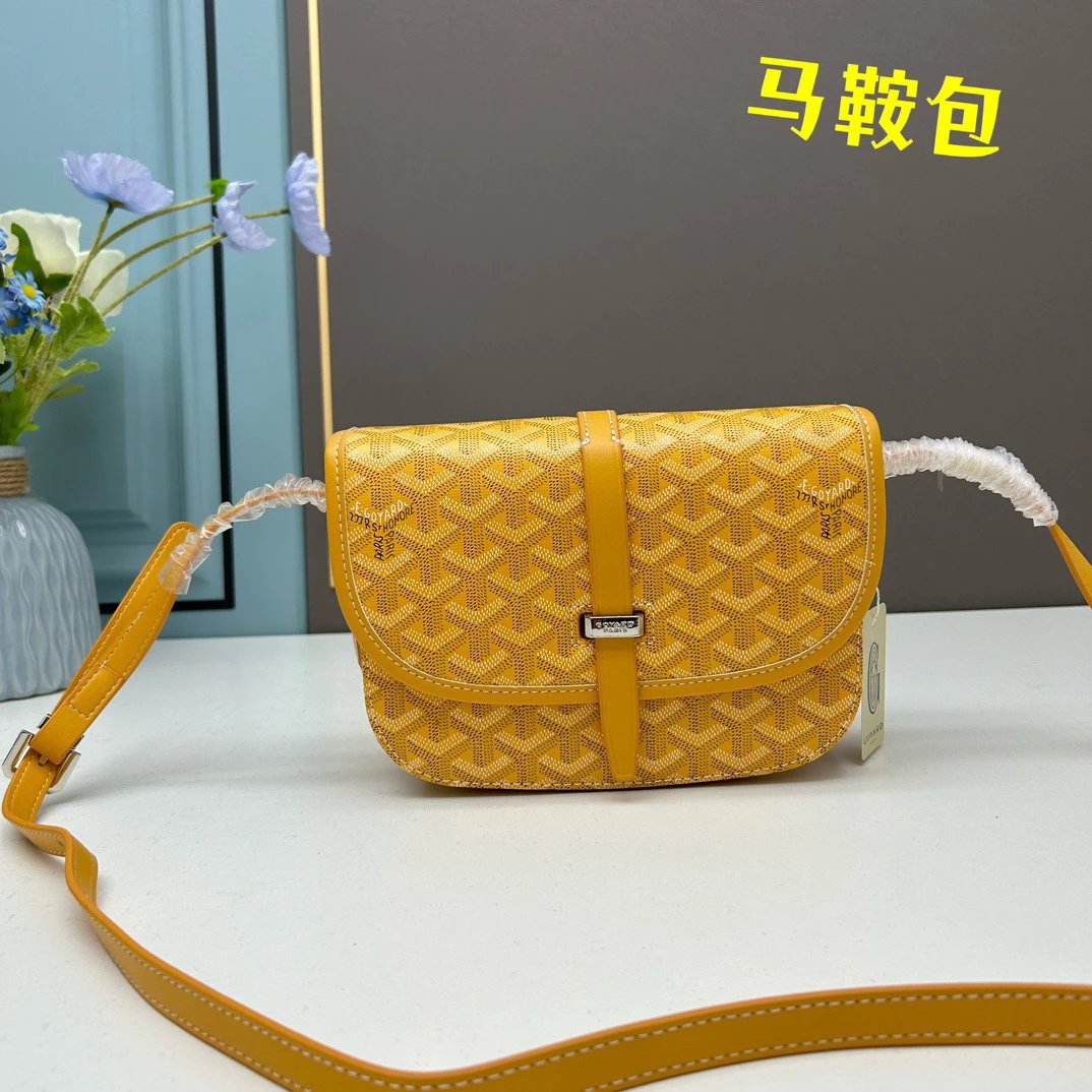 Goyard Saint-Louis PM Black and Tan Crossbody Saddle Bag - 9
