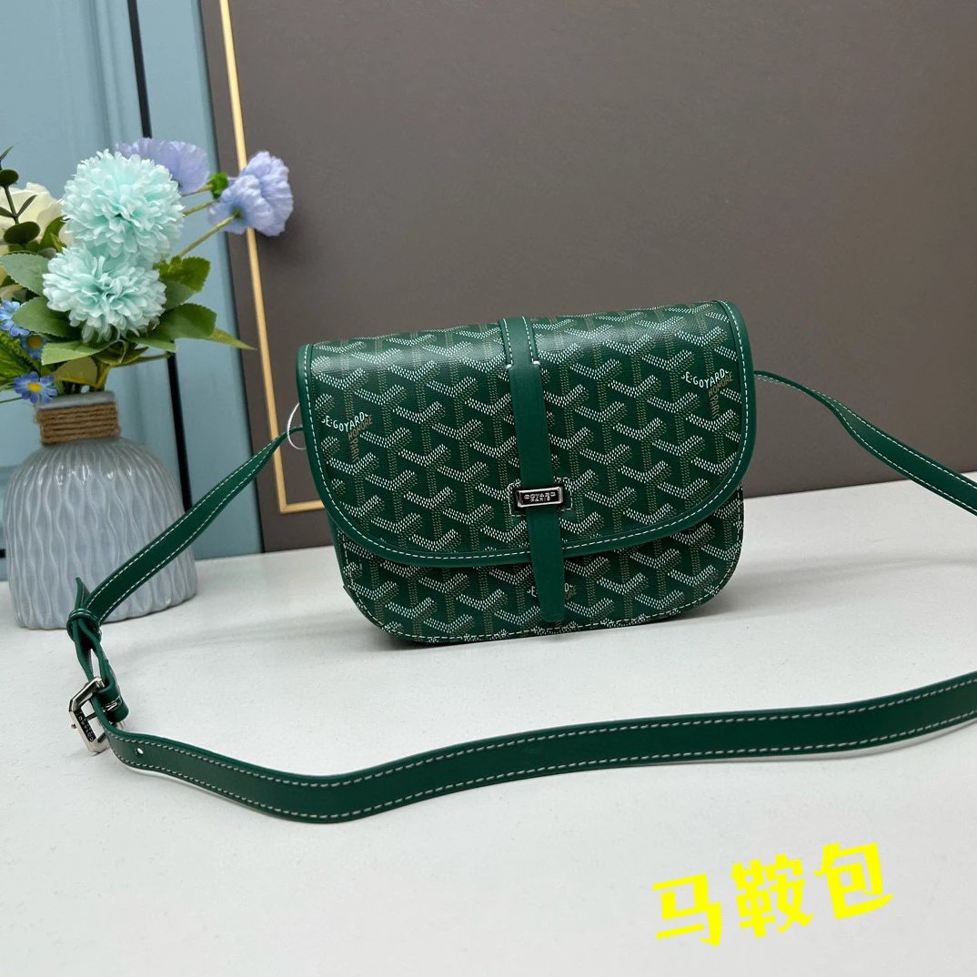 Goyard Saint-Louis PM Black and Tan Crossbody Saddle Bag - 7