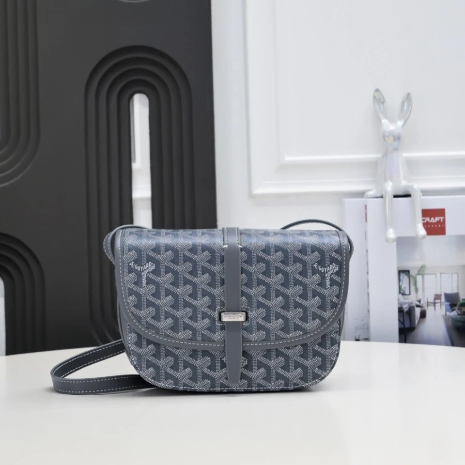 Goyard Saint-Louis PM Black and Tan Crossbody Saddle Bag - 13
