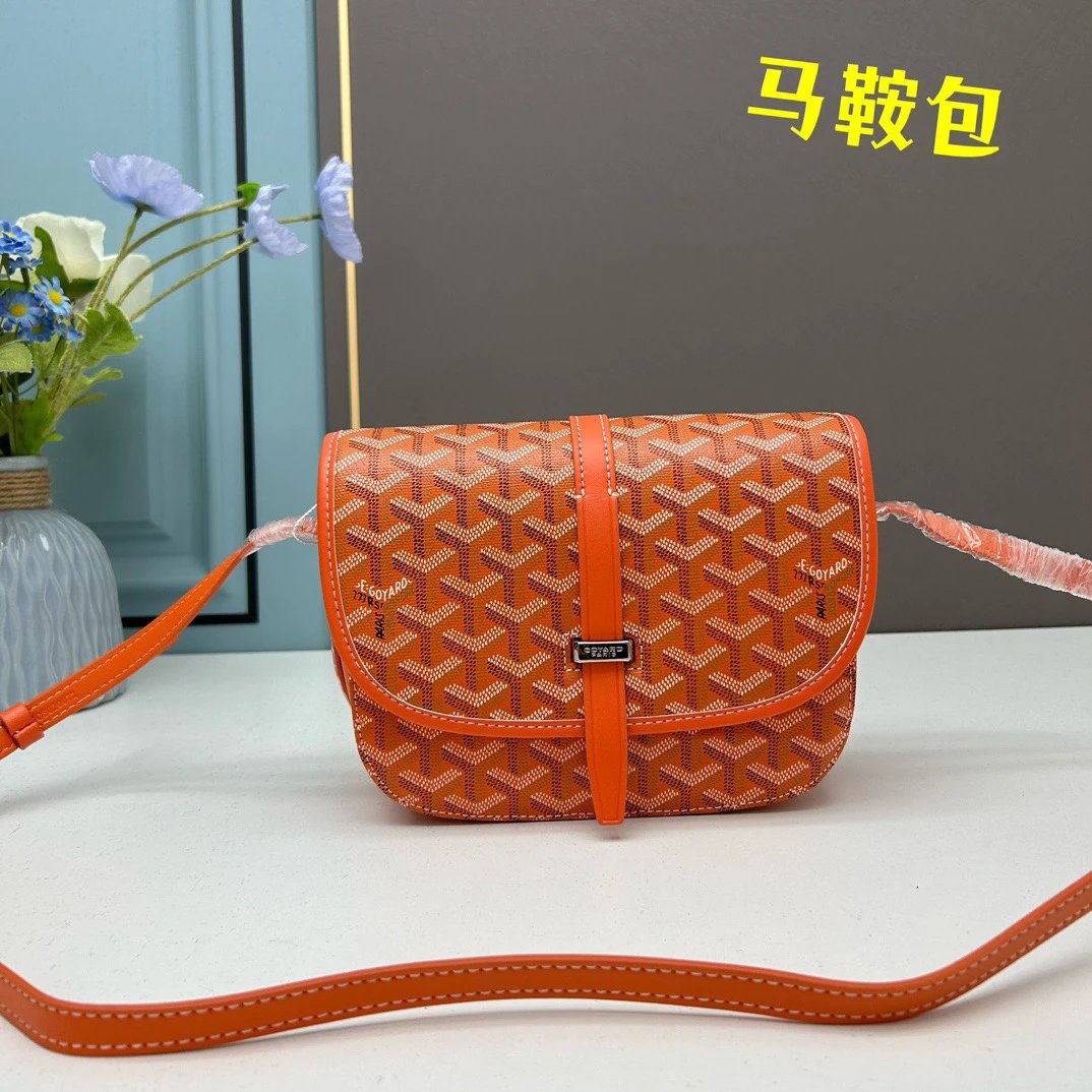 Goyard Saint-Louis PM Black and Tan Crossbody Saddle Bag - 10