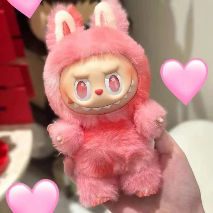Molly x Labubu Fluffy Bunny Plush Toy Pink - 6