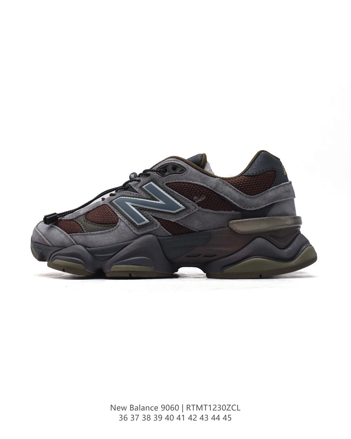 New Balance 9060 Gray Burgundy Yellow Chunky Sneakers product detail 2 in Litbuy spreadsheet finds