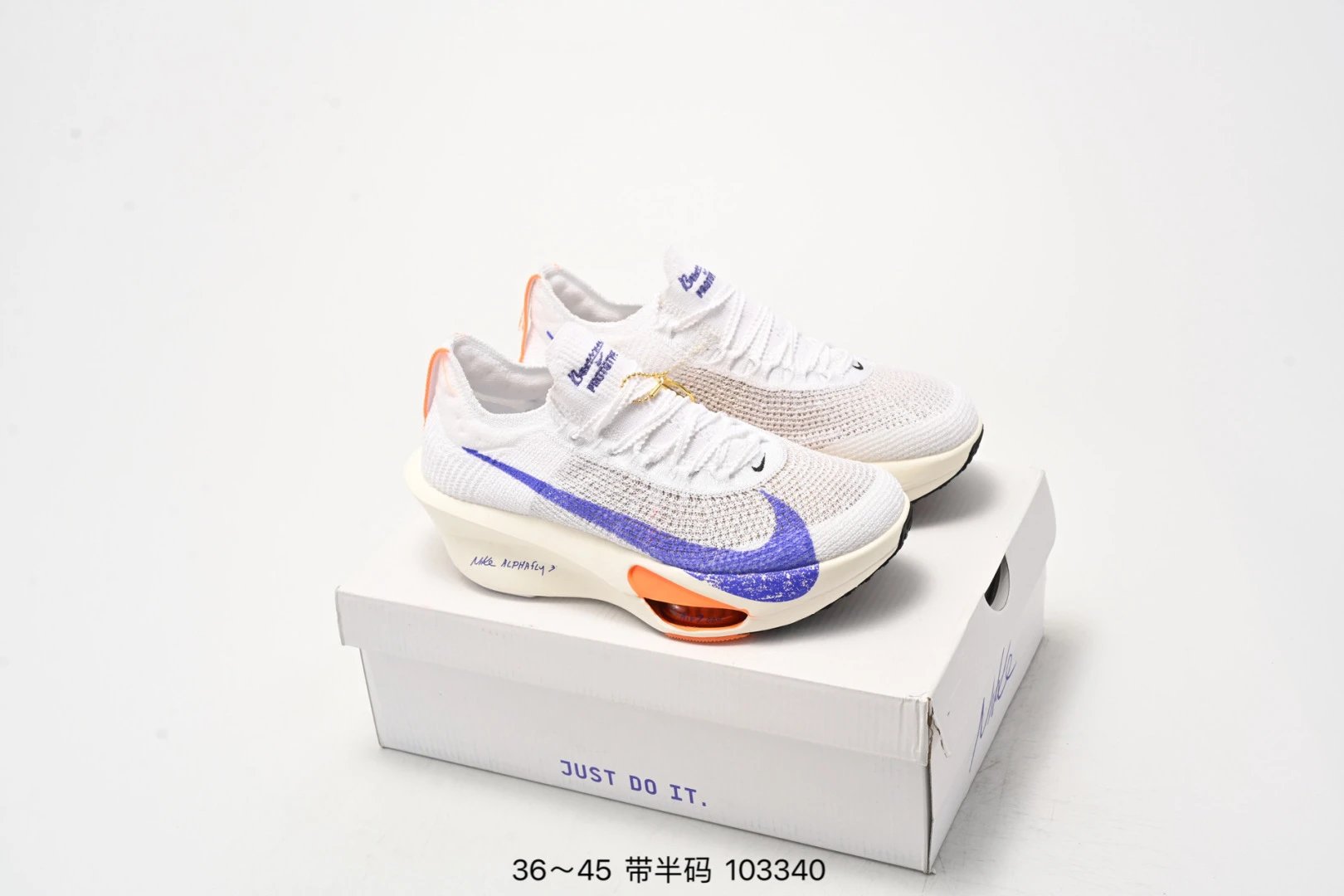 Nike ZoomX Vaporfly Next% 2 Road Racing AF White/Black Sneakers - 5