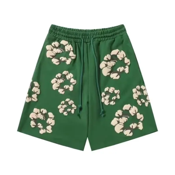Gucci Cotton Shorts Green Cotton Blossom Print Shorts - 1