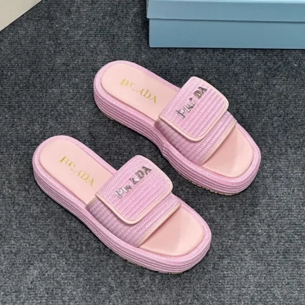 Prada Re-Nylon Slide Sandals Pink Slippers - 1