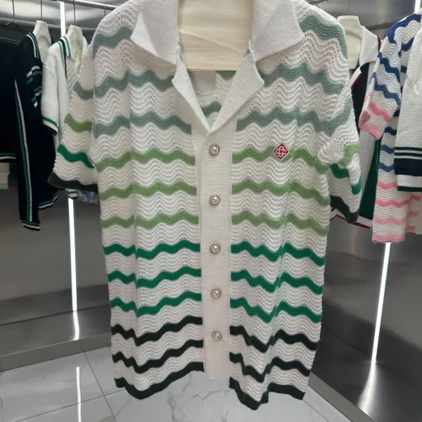 Missoni Zigzag Knit Polo Cardigan in Navy and White - 4