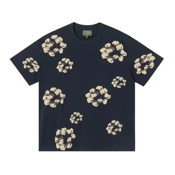 Off-White Cotton Flower Embroidered Shorts Black - 10