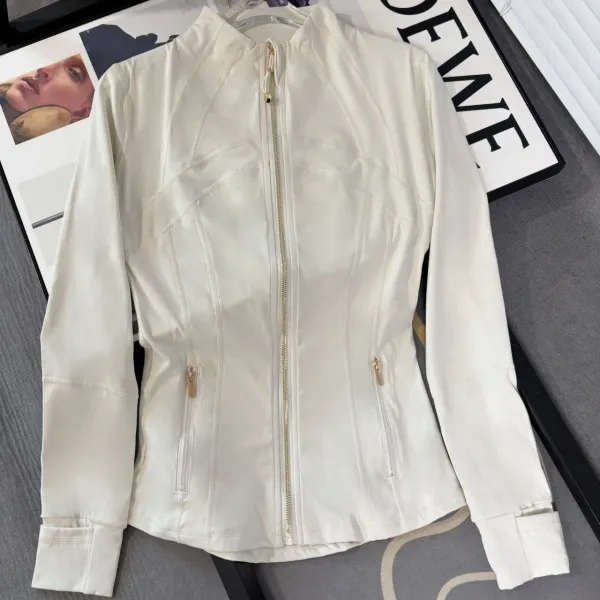 Lululemon Define Jacket Ivory Leather-Look Windbreaker - 1