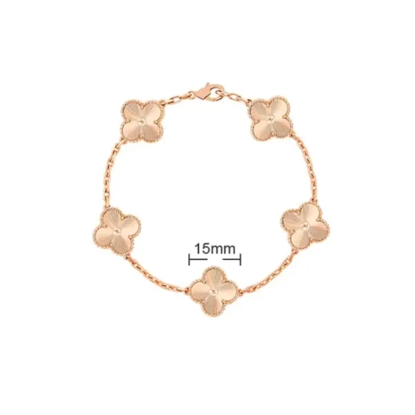Van Cleef & Arpels Alhambra Motif 5-Flower Rose Gold Bracelet - 1