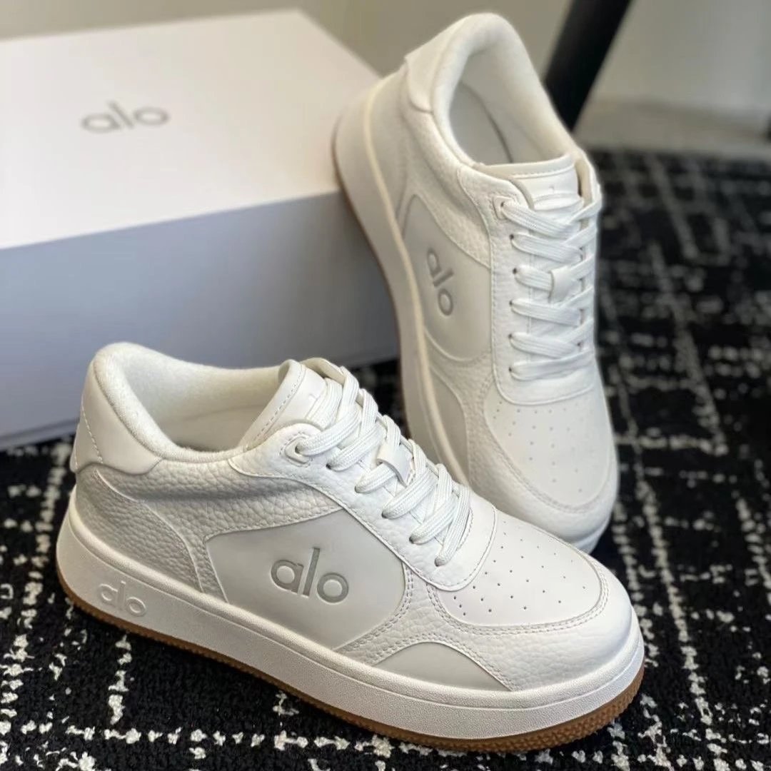 Alo new style cowhide thick bottom white shoes