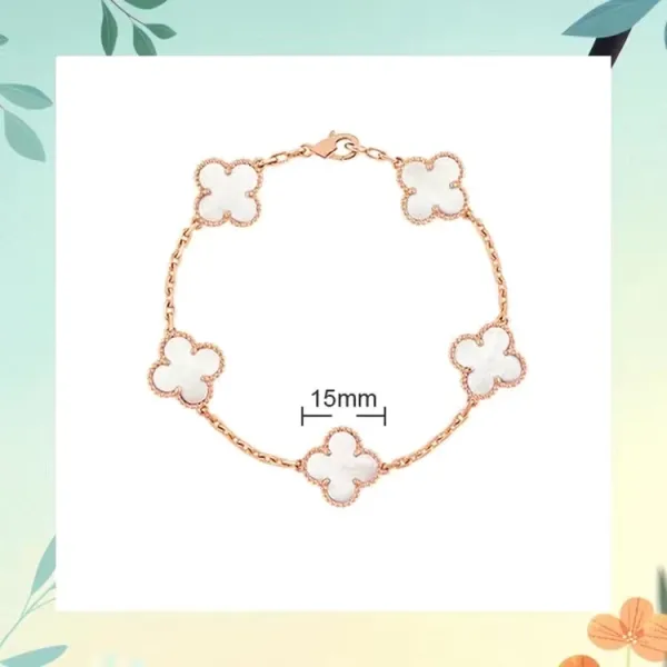 Van Cleef & Arpels Alhambra White Mother-of-Pearl Rose Gold Bracelet - 1